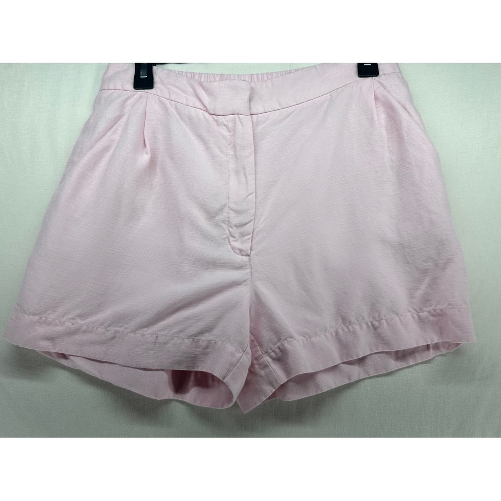 Wilfred Aritzia Pink High Waisted Elastic Back Pleated Shorts Size 8
